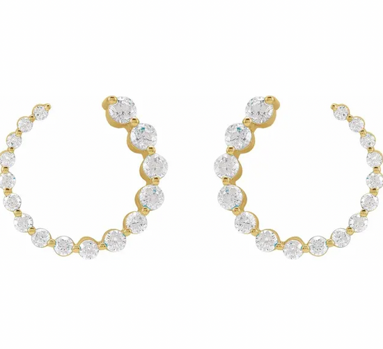 Diamond Sideways Hoops with Lab Grown Diamonds