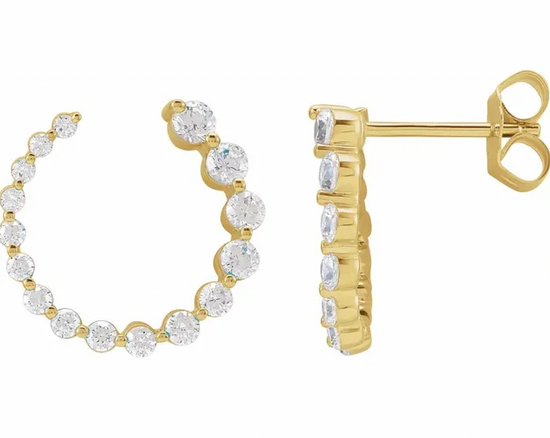 Diamond Sideways Hoops with Lab Grown Diamonds