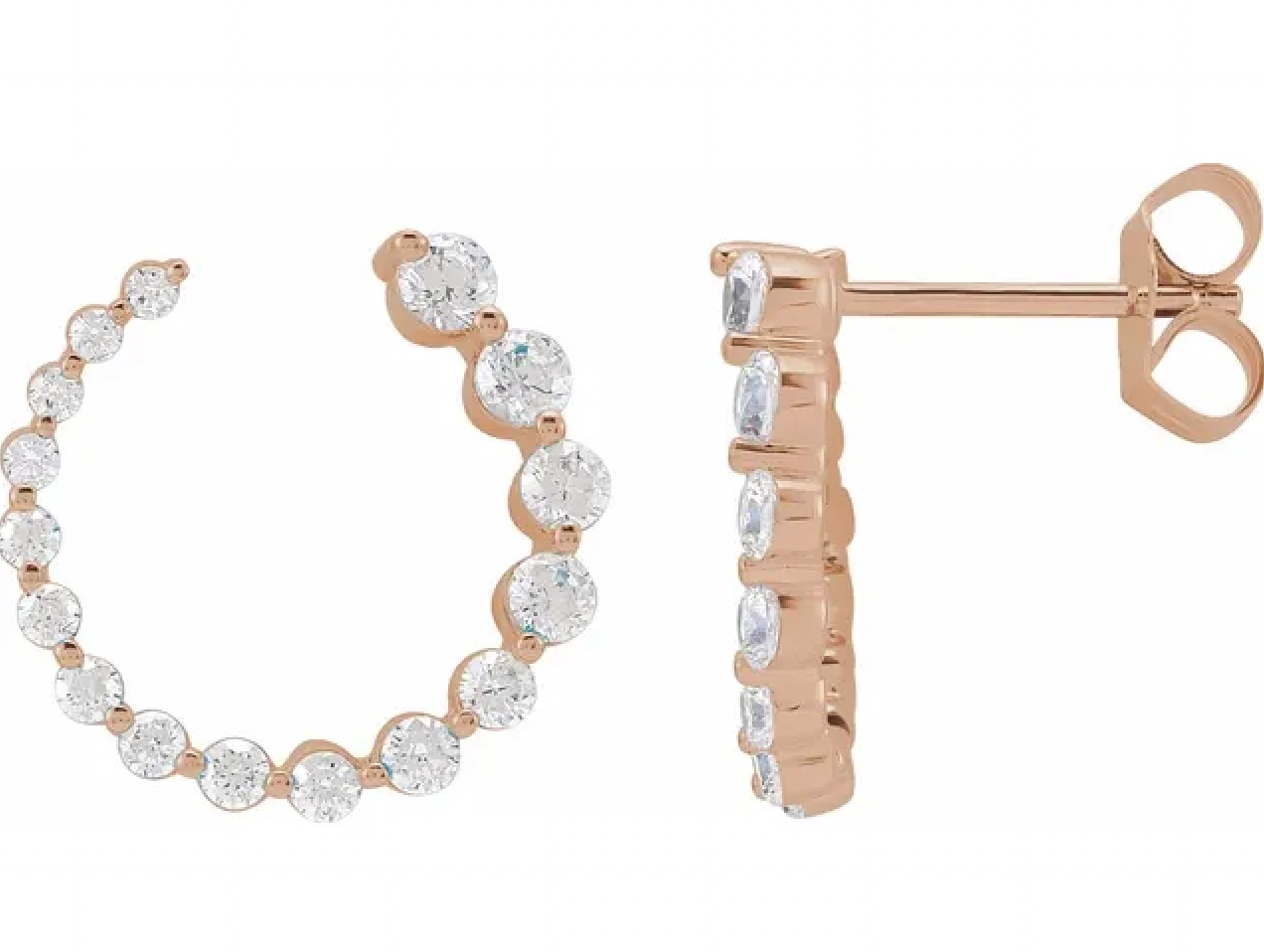 Diamond Sideways Hoops with Lab Grown Diamonds