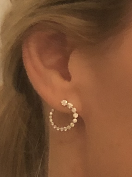Diamond Sideways Hoops with Lab Grown Diamonds