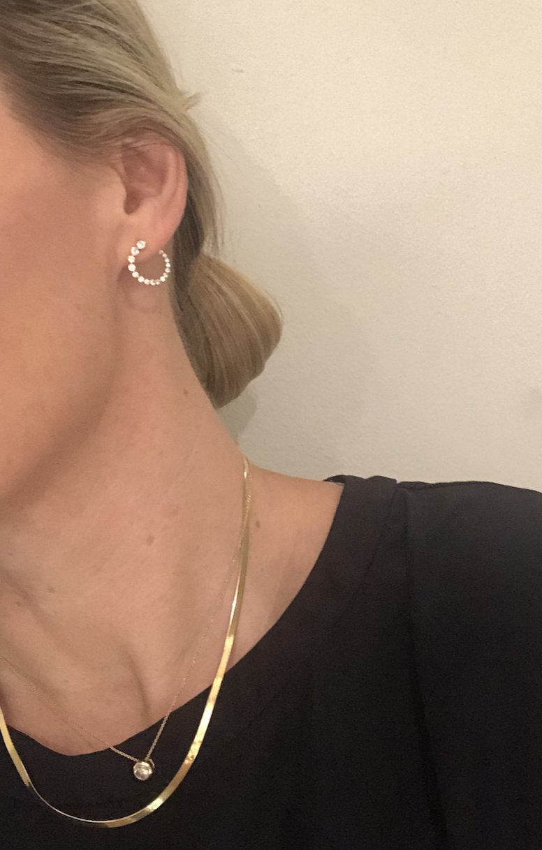 Diamond Sideways Hoops with Lab Grown Diamonds