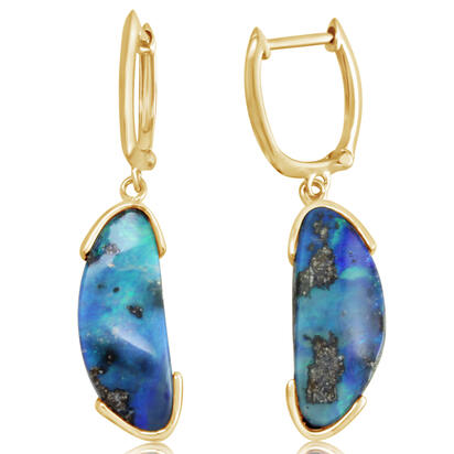 Load image into Gallery viewer, Boulder Opal Earrings in 14K Yellow Gold
