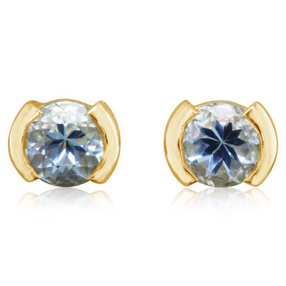 Load image into Gallery viewer, Aquamarine Earrings in 14K Yellow Gold
