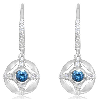 Load image into Gallery viewer, Zircon Earrings in 14K White Gold
