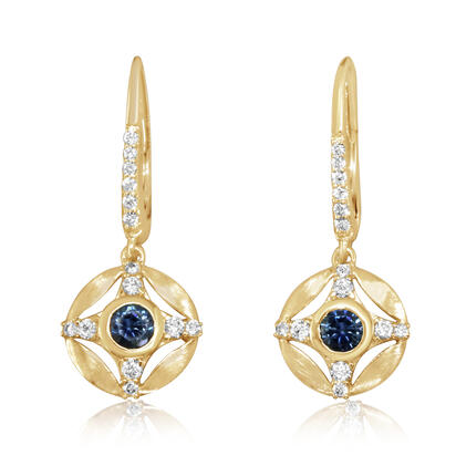 Sapphire Earrings in 14K Yellow Gold
