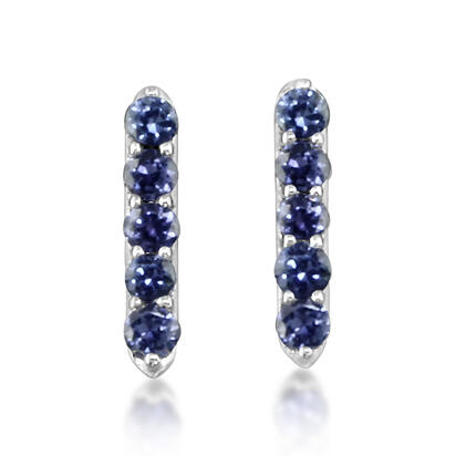 Load image into Gallery viewer, Sapphire Earrings in 14K White Gold
