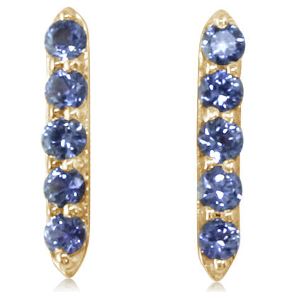 Yogo Sapphire Earrings in 14K Yellow Gold