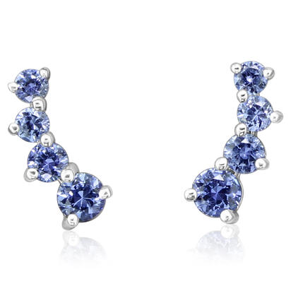 Load image into Gallery viewer, Yogo Sapphire Earrings in 14K White Gold
