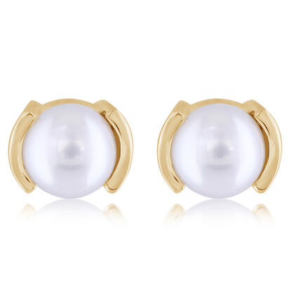 Cultured Pearl Earrings in 14K Yellow Gold