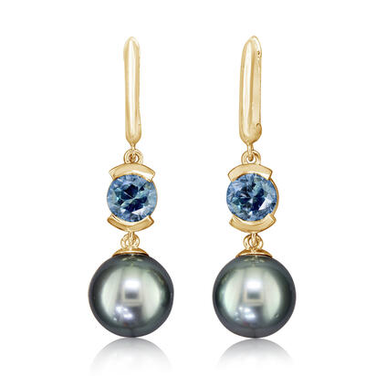 Load image into Gallery viewer, Pearl Earrings in 14K Yellow Gold
