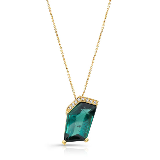Brazilian Green Tourmaline Modern Necklace
