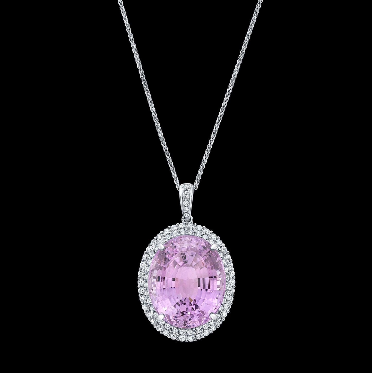 Load image into Gallery viewer, Kunzite Gemstone and Diamond Necklace
