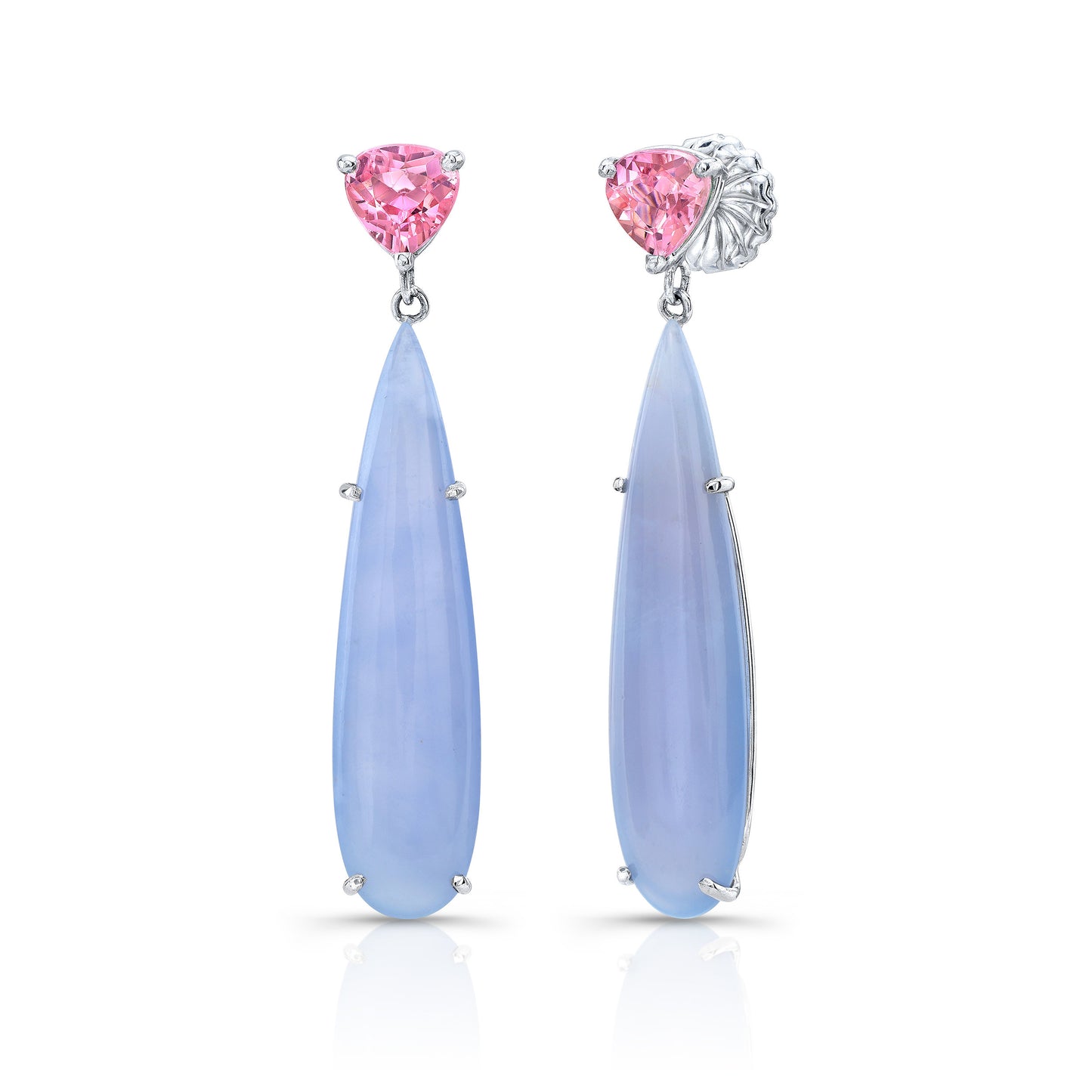 Tourmaline and Lavender Chalcedony Earrings