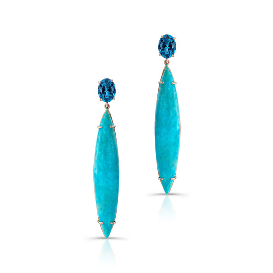 Load image into Gallery viewer, Turquoise and Topaz FIJI Earrings
