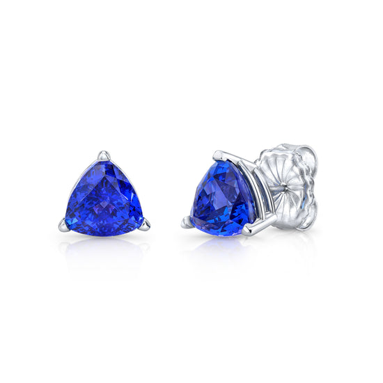 Tanzanite Trillion Stud Earrings - 5.94 ctw