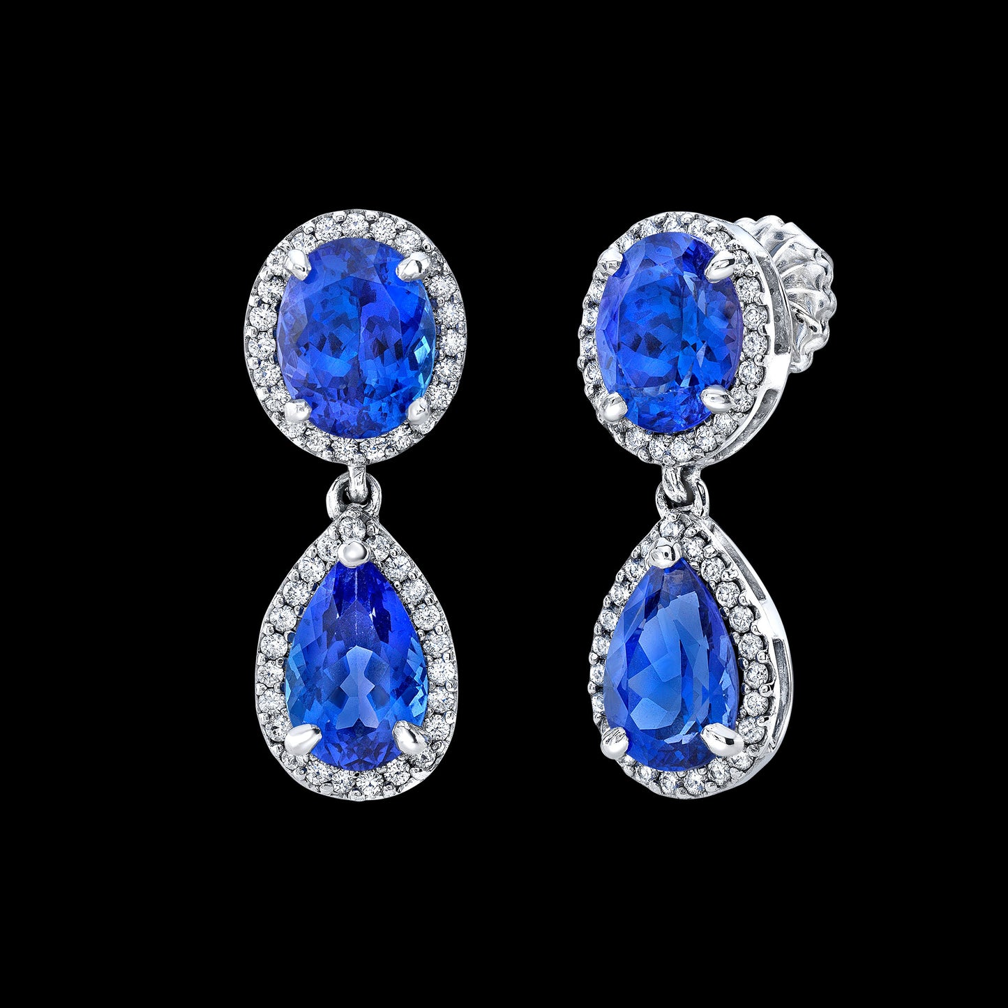 Tanzanite Diamond Halo Earrings