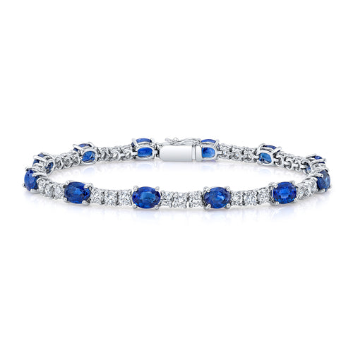Blue Sapphire and Diamond Bracelet