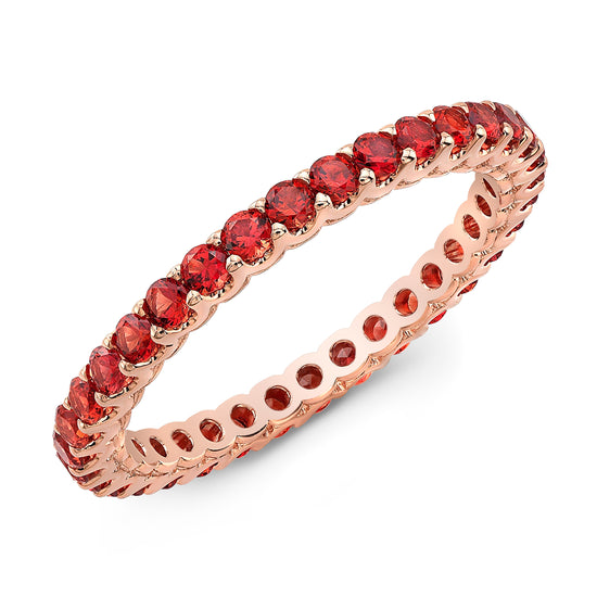 Ruby Stackable Eternity Band in 18k Rose Gold