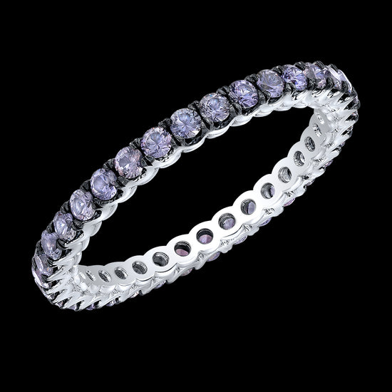 Lavender Sapphire Eternity Band set in 18kt White Gold