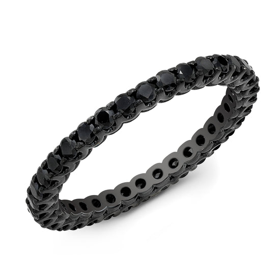 Black Sapphire Stackable Eternity Band 18k Black Rhodium Gold