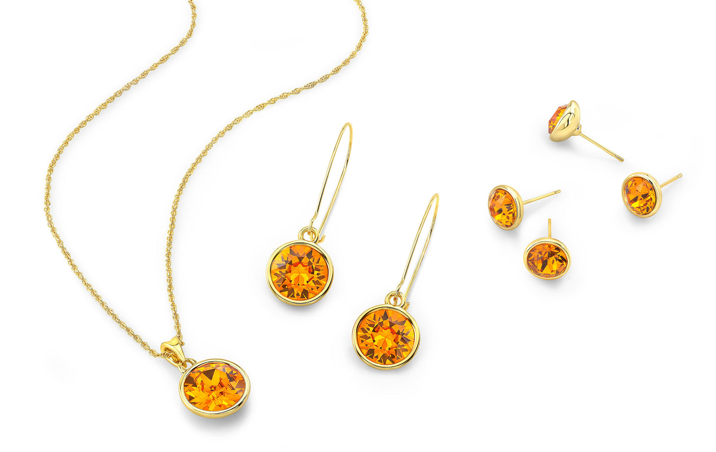 Orange Lever Back Earrings in Yellow