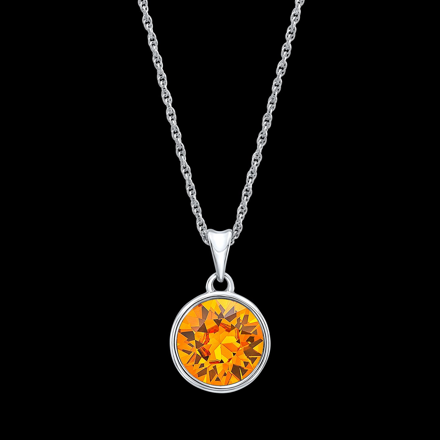 Orange Necklace in White Setting