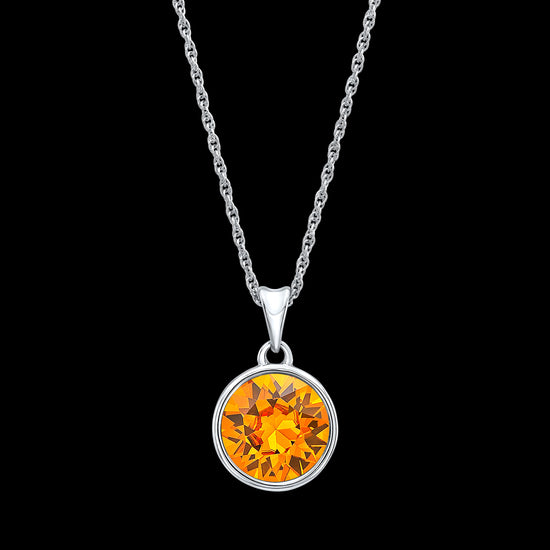 Orange Necklace in White Setting