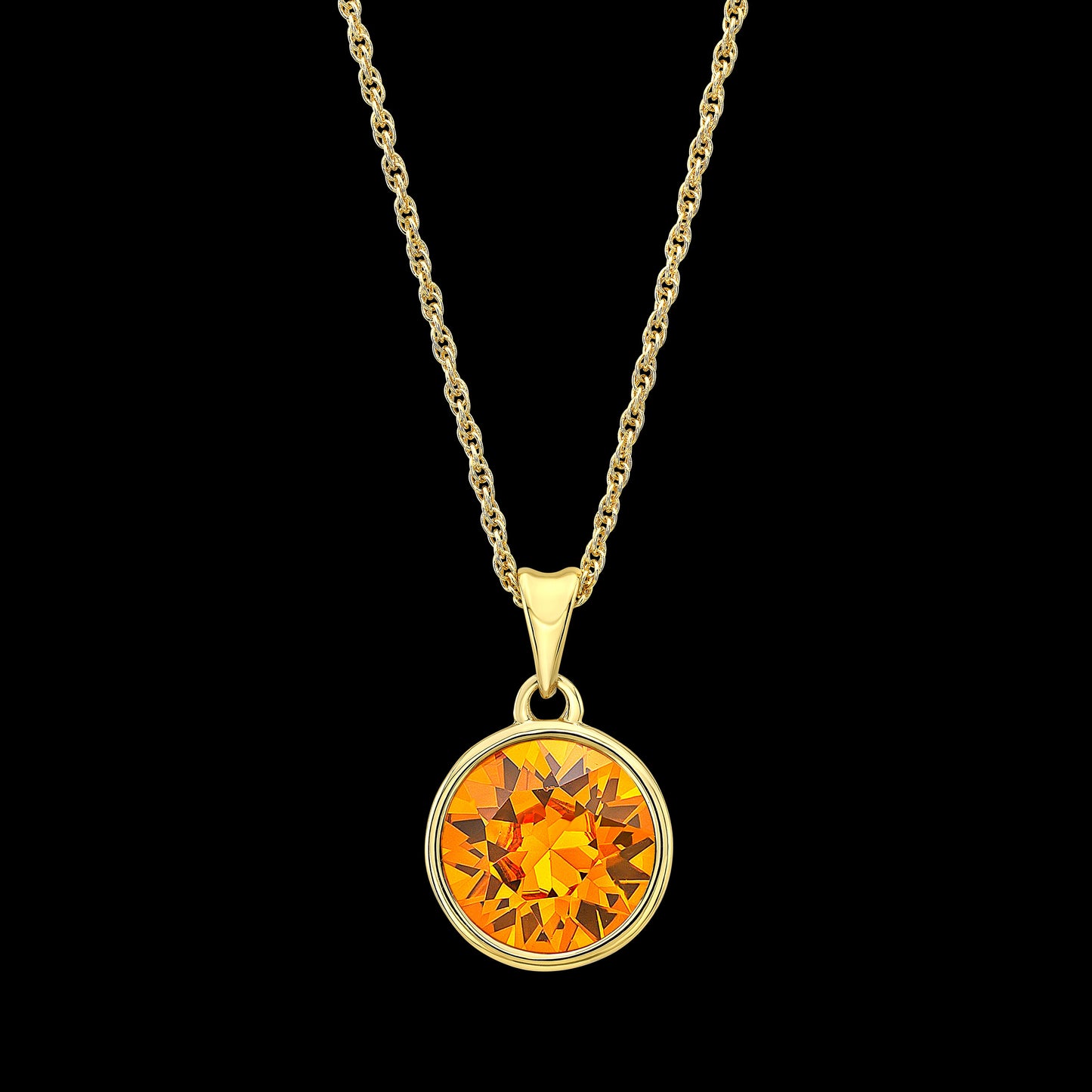 Orange Necklace in Yellow Setting