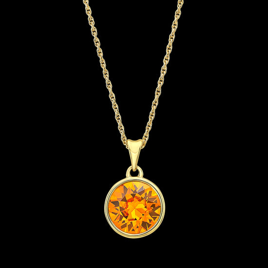 Orange Necklace in Yellow Setting