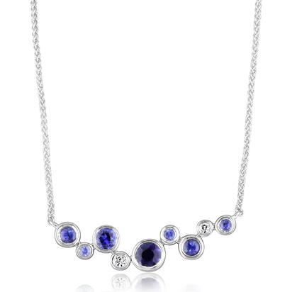 Sapphire Necklace in 14K White Gold