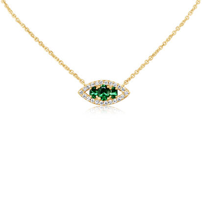 Tsavorite Necklace in 14K Yellow Gold
