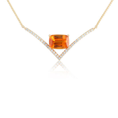 Load image into Gallery viewer, Mandarin Garnet Spessartite Necklace in 14K Yellow Gold
