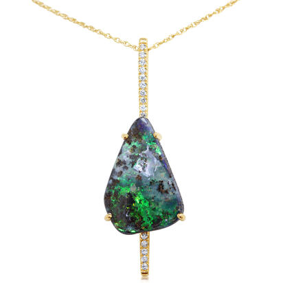 Load image into Gallery viewer, Boulder Opal Pendant in 14K Yellow Gold
