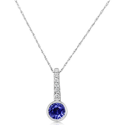 Load image into Gallery viewer, Sapphire Pendant in 14K White Gold
