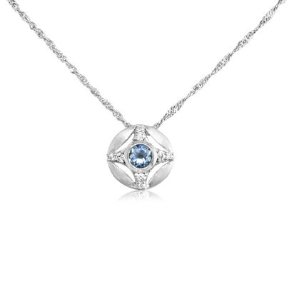 Load image into Gallery viewer, Aquamarine Pendant in 14K White Gold
