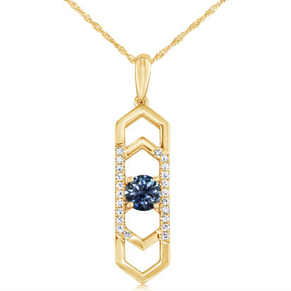 Load image into Gallery viewer, Sapphire Pendant in 14K Yellow Gold
