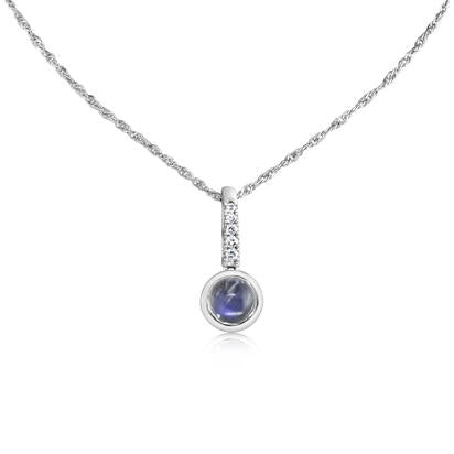 Load image into Gallery viewer, Moonstone Pendant in 14K White Gold
