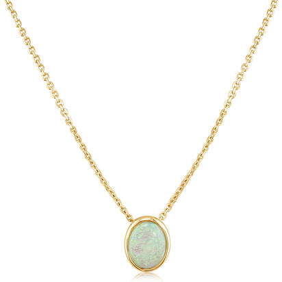 Load image into Gallery viewer, Calibrated Light Opal Pendant in 14K Yellow Gold
