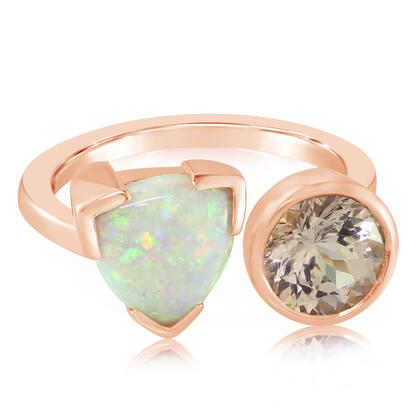 Load image into Gallery viewer, Calibrated Light Opal Ring in 14K Rose Gold
