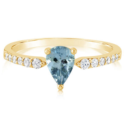 Load image into Gallery viewer, Aquamarine Ring in 14K Yellow Gold

