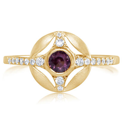 Load image into Gallery viewer, Rhodolite Garnet Ring in 14K Yellow Gold
