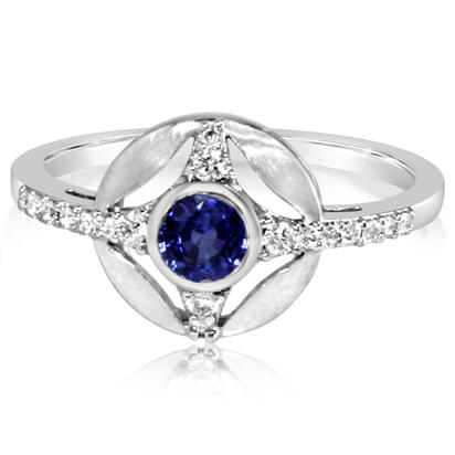 Sapphire Ring in 14K White Gold
