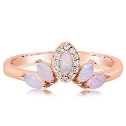 Load image into Gallery viewer, Calibrated Light Opal Ring in 14K Rose Gold
