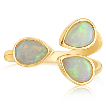 Calibrated Light Opal Ring in 14K Yellow Gold