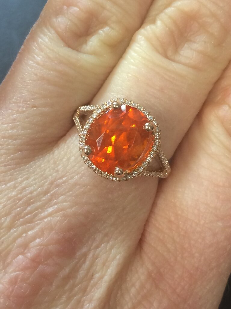 One of a Kind - Spessartite Garnet Ring in Rose Gold